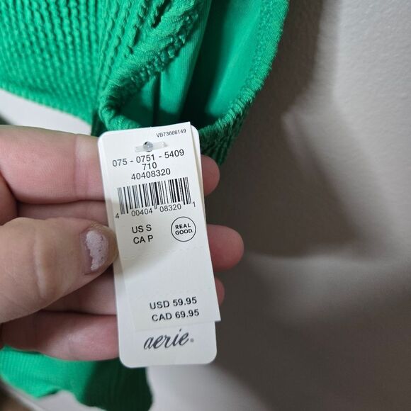 Aerie Green One Piece Full Coverage Swimsuit - Picture 7 of 7